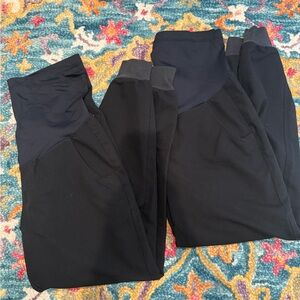 Small Petite Figs Maternity Black Zamora Jogger